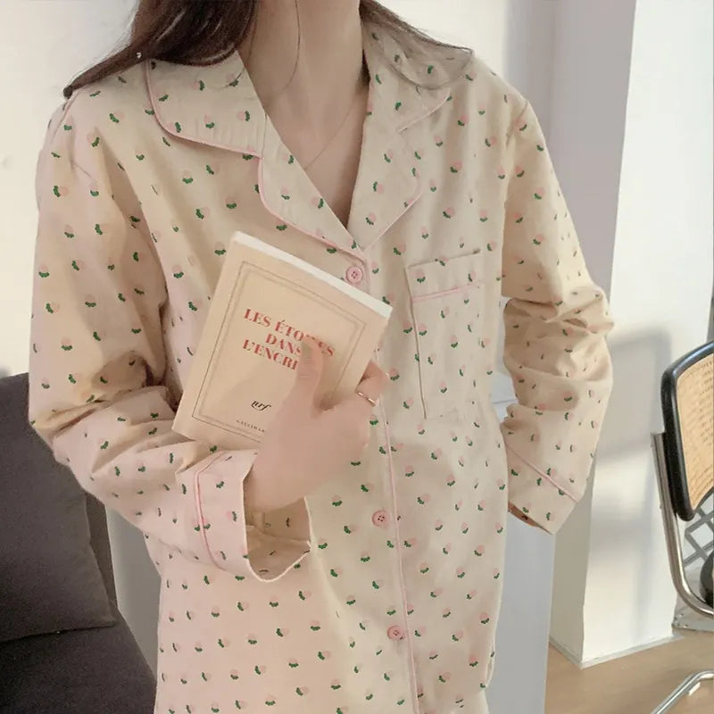 Conjunto Pijama Vintage Calça e Blusa